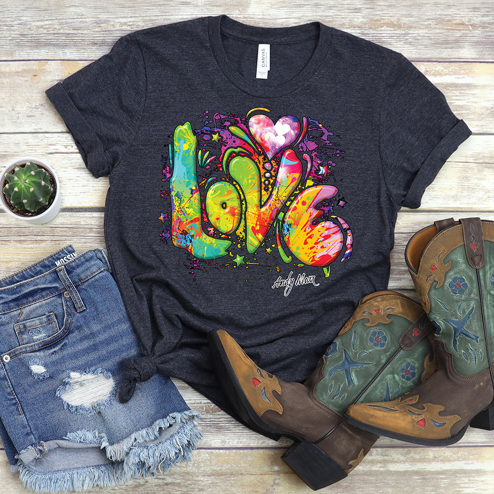 Coloful Love T-Shirt, Neon Love Tee