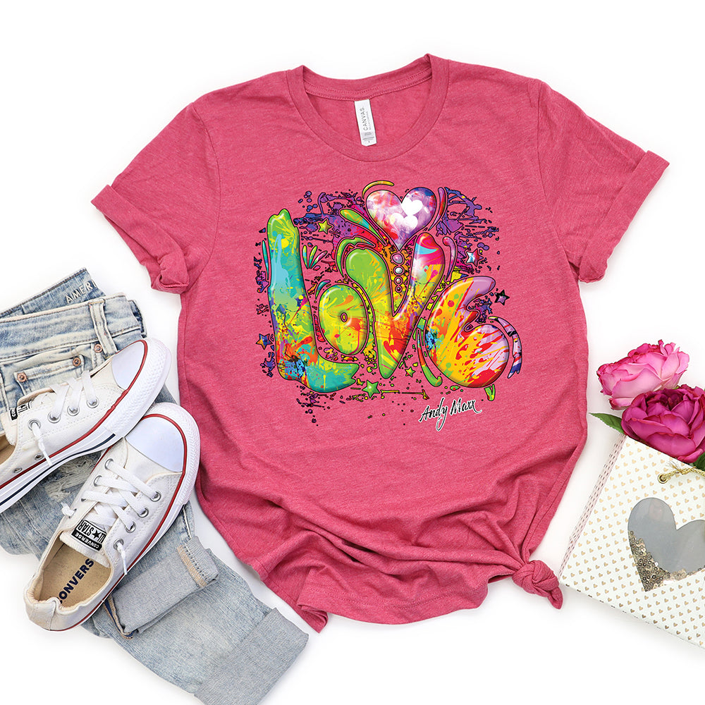 Coloful Love T-Shirt, Neon Love Tee