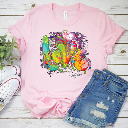 Coloful Love T-Shirt, Neon Love Tee