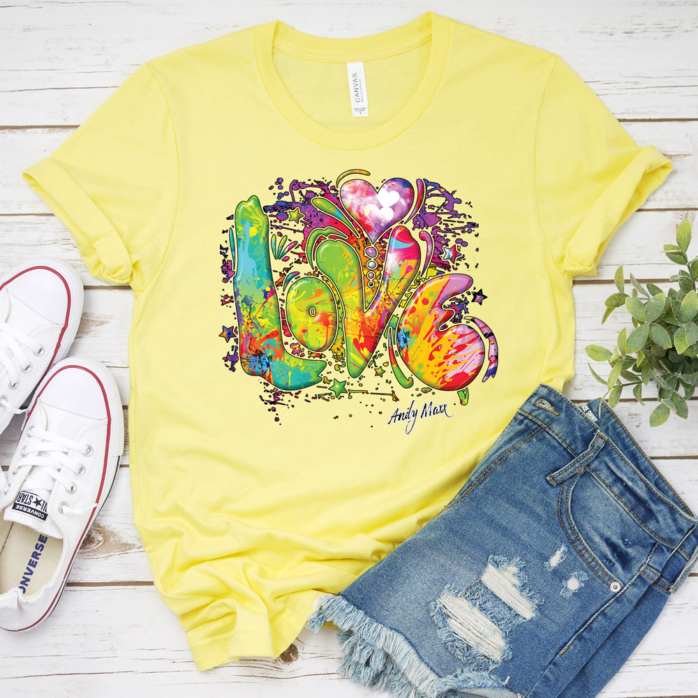 Coloful Love T-Shirt, Neon Love Tee