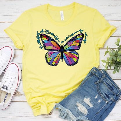 Colorful Butterfly T-Shirt, Neon Butterfly Tee