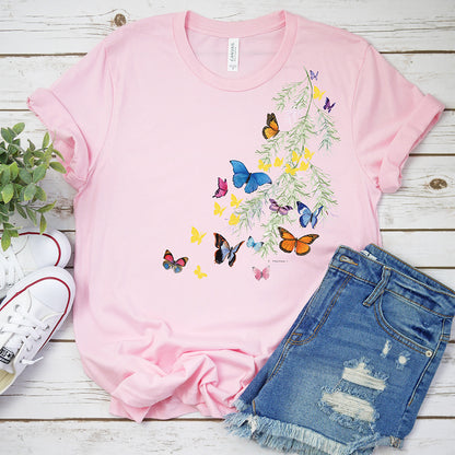 Springtime T-Shirt, Butterfly Shoulder Tee