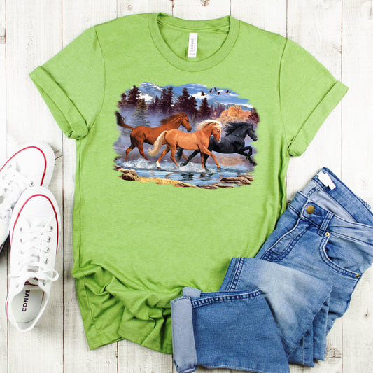 Horses T-Shirt, Horses Running Free Tee