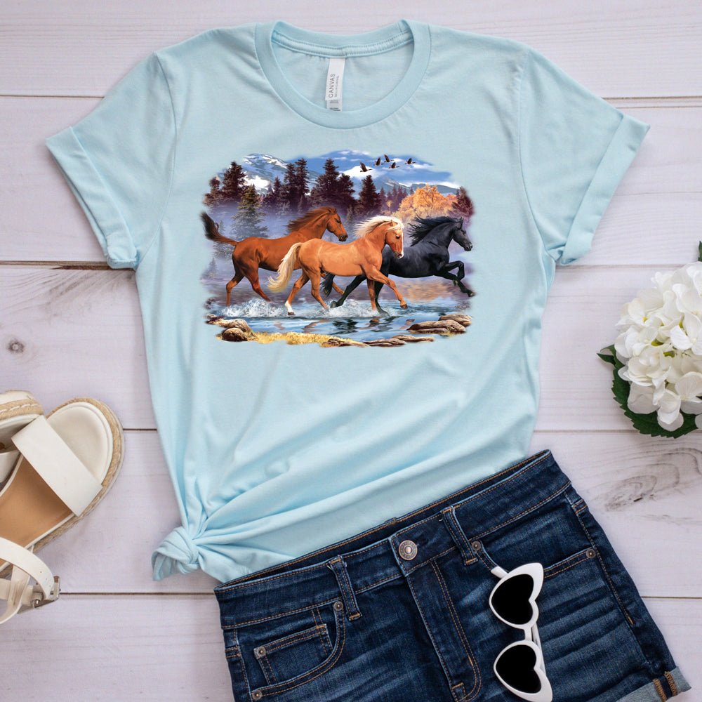 Horses T-Shirt, Horses Running Free Tee