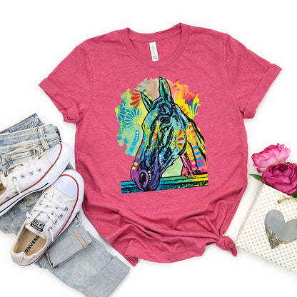 Horses T-Shirt, Rainbow Horse Tee