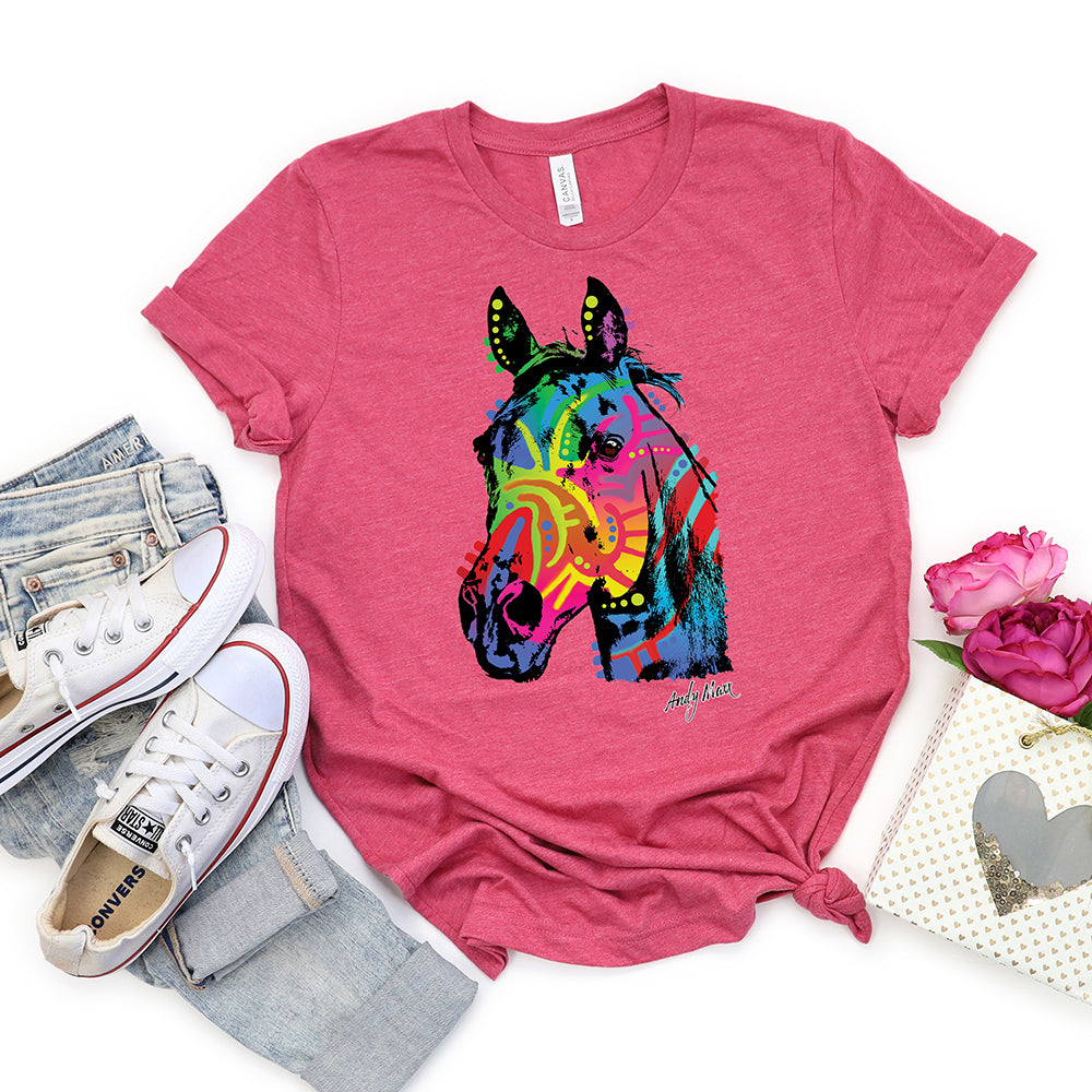 Horses T-Shirt, Neon Horse Tee