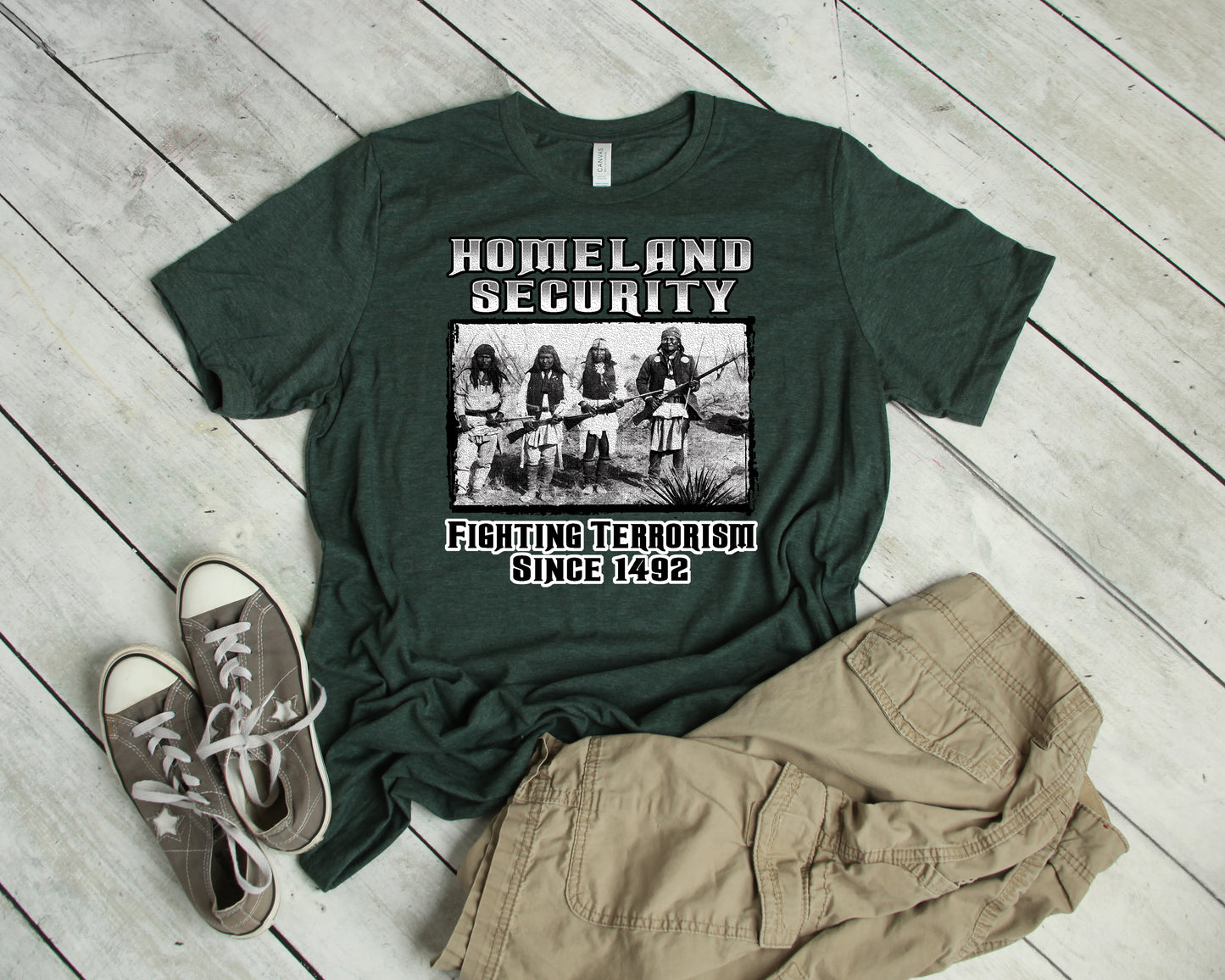 Native American T-Shirt, Homeland Security Since 1492 Tee