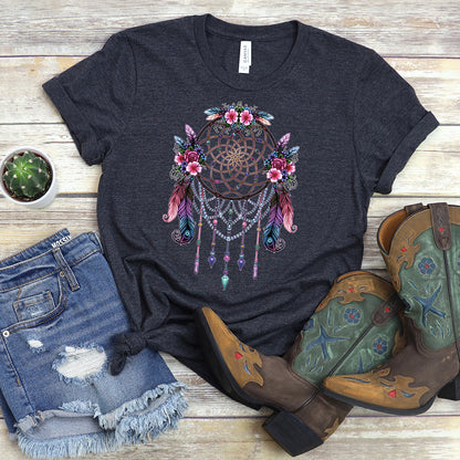 Flowers T-Shirt, Dreamcatcher Flowers Tee