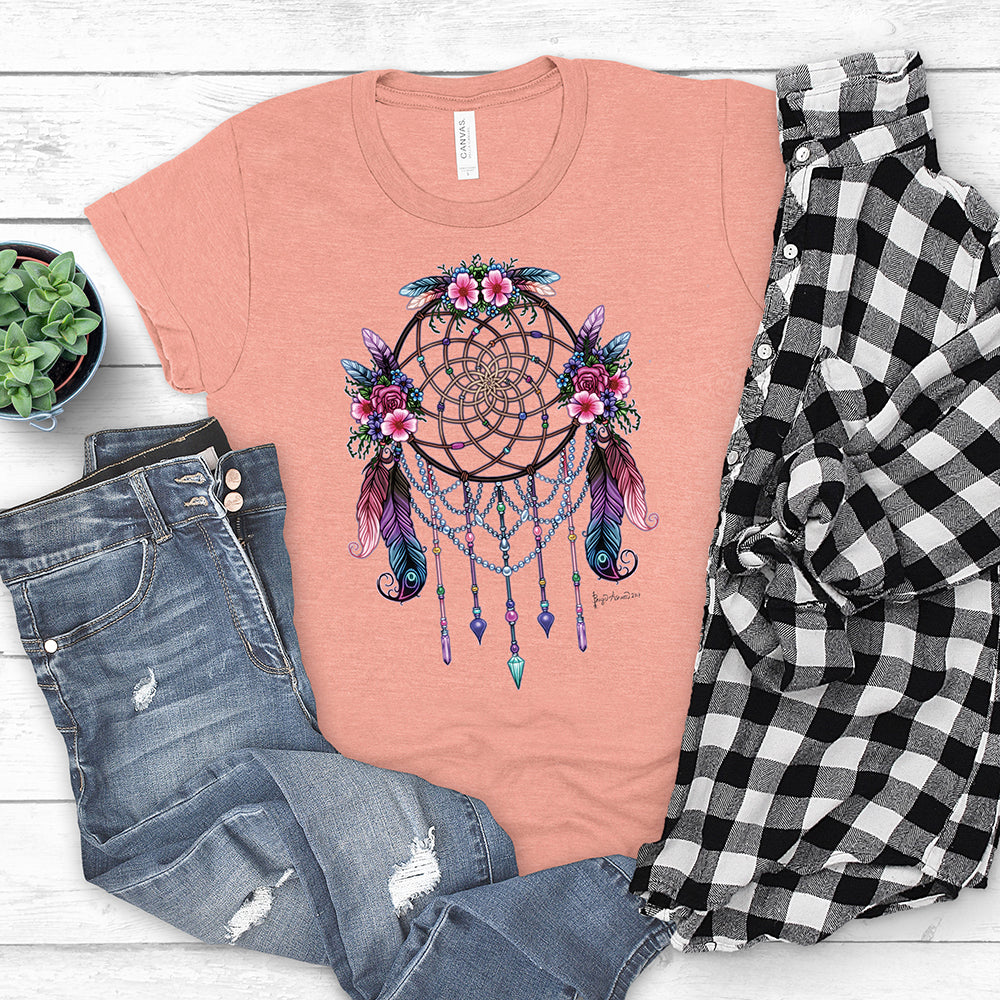 Flowers T-Shirt, Dreamcatcher Flowers Tee