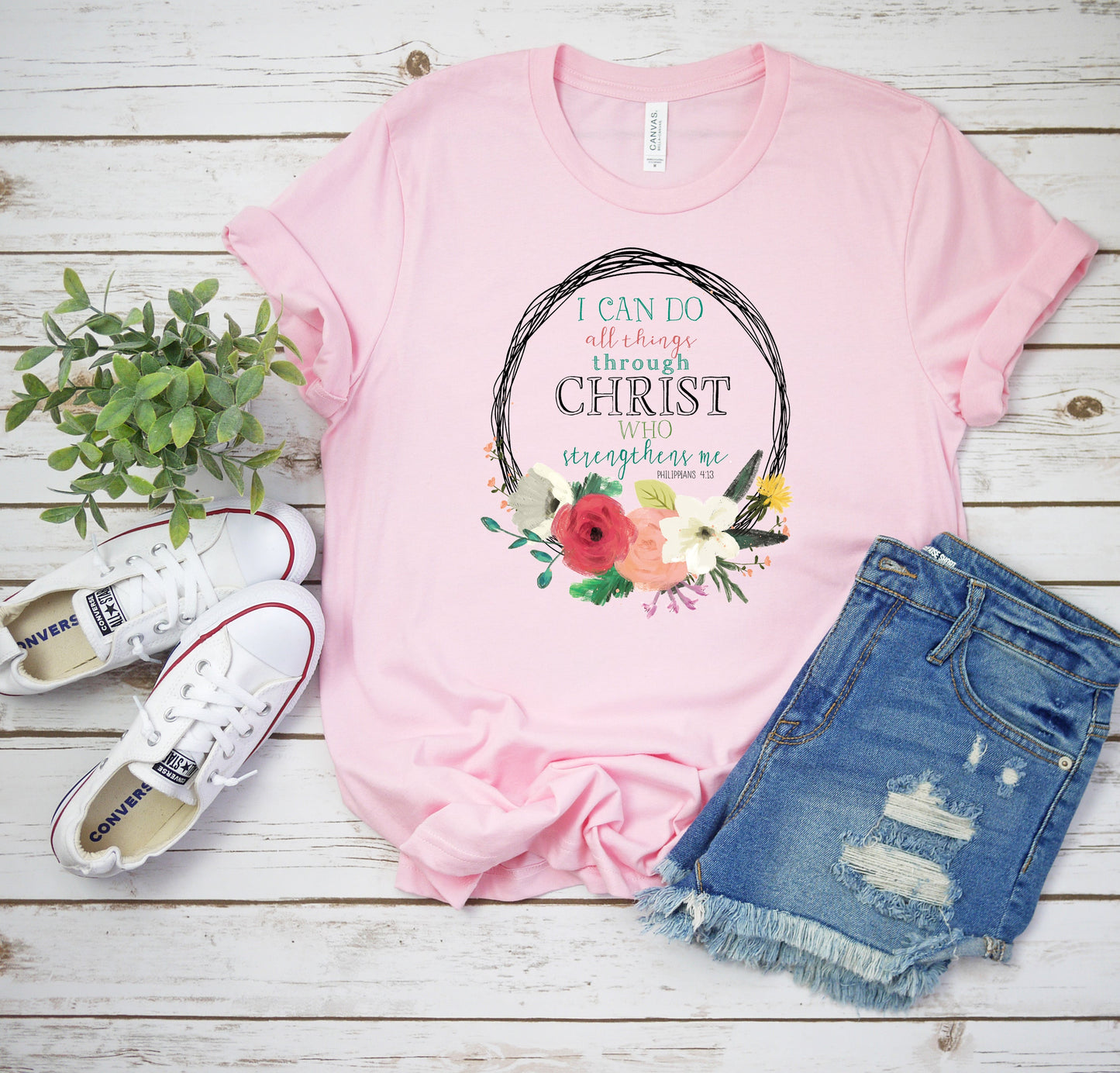 Inspirational T-Shirt, Christ Who Strengthens Me Tee