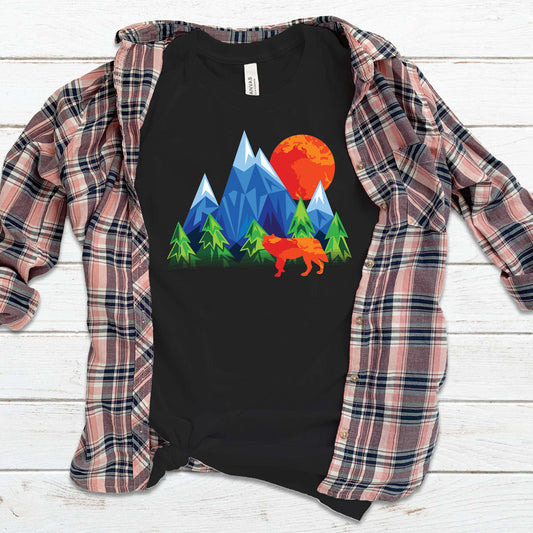 Nature T-Shirt, Geometric Wolf Tee