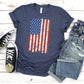 American Pride T-Shirt, Vertical American Flag, Grunge Tee