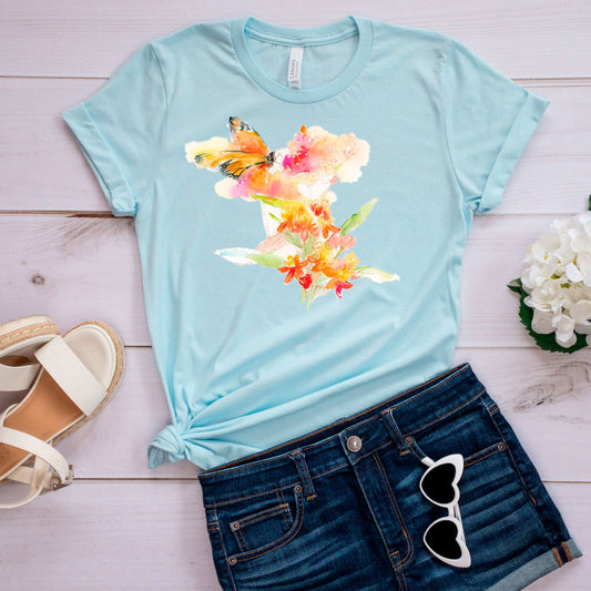 Springtime Floral T-Shirt, Monarch & Milkweed Tee