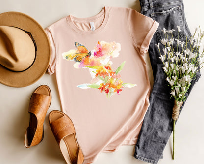 Springtime Floral T-Shirt, Monarch & Milkweed Tee