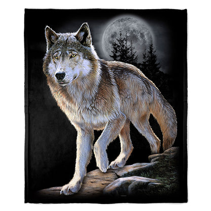 Wolf Alert 50" x 60" Fleece Blanket