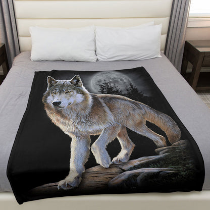 Wolf Alert 50" x 60" Fleece Blanket