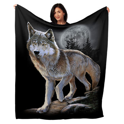 Wolf Alert 50" x 60" Fleece Blanket