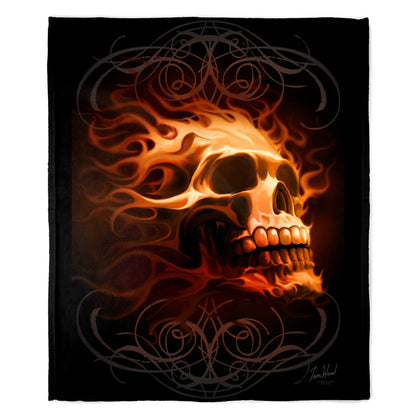 Fire Skull 50" x 60" Fleece Blanket