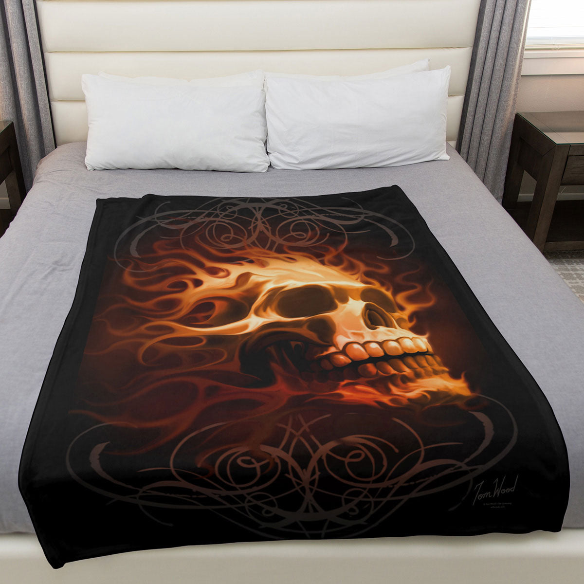 Fire Skull 50" x 60" Fleece Blanket