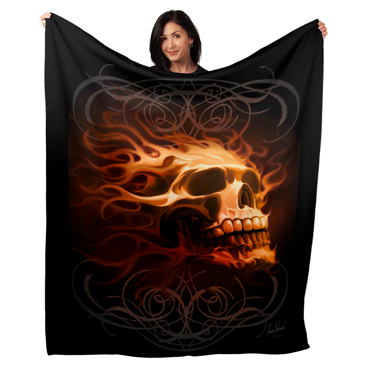 Fire Skull 50" x 60" Fleece Blanket