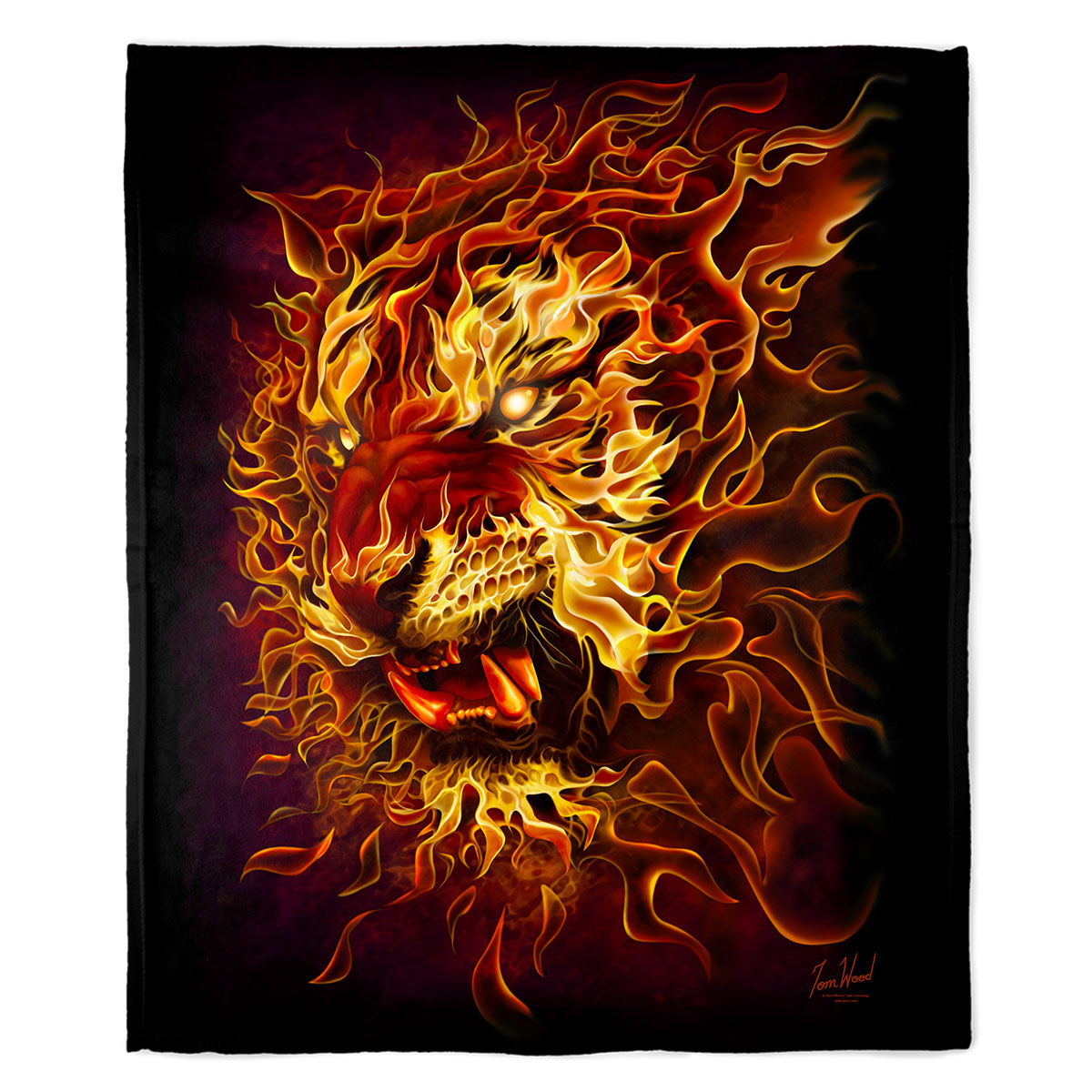 Fire Tiger 50" x 60" Fleece Blanket