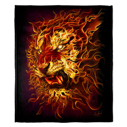 Fire Tiger 50" x 60" Fleece Blanket