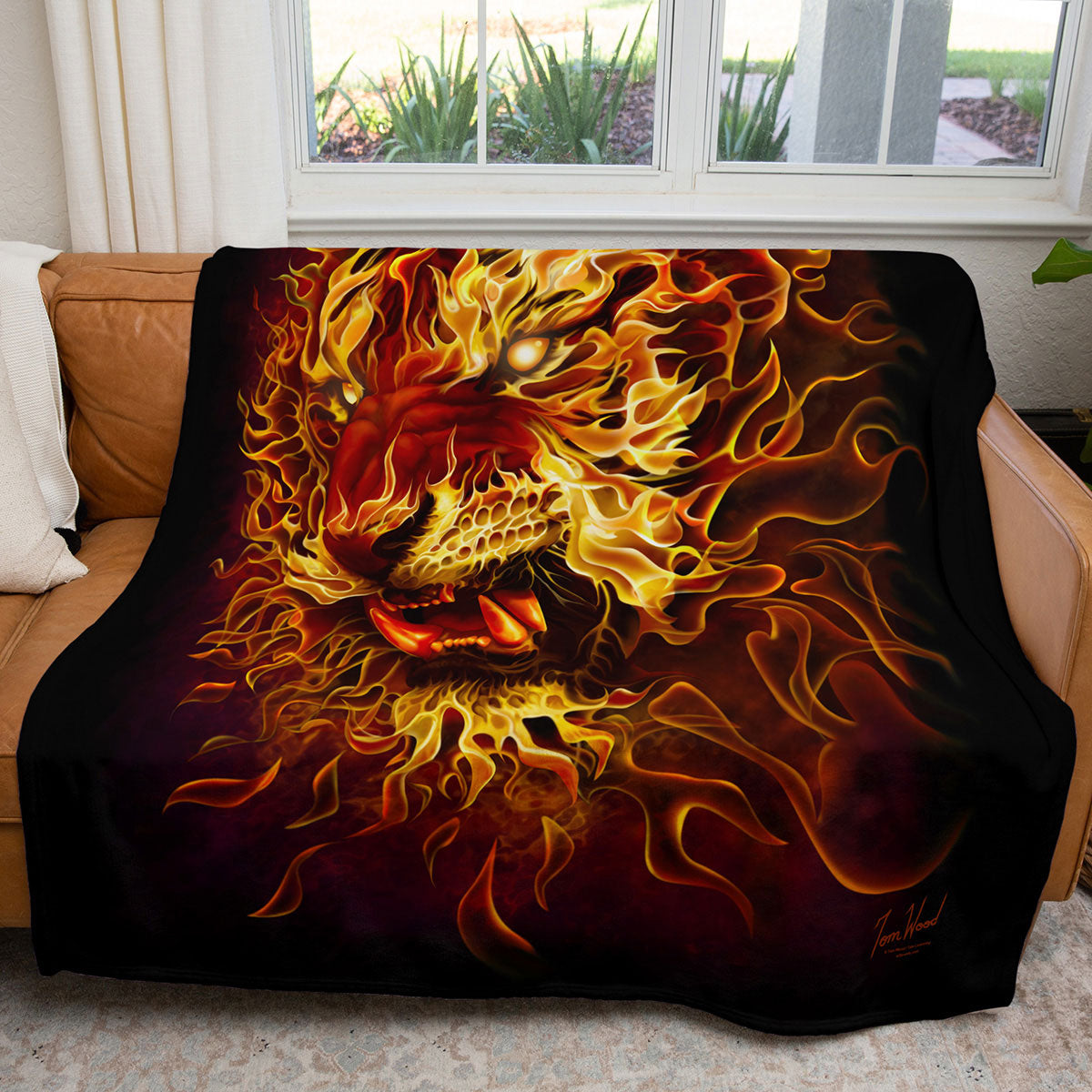 Fire Tiger 50" x 60" Fleece Blanket