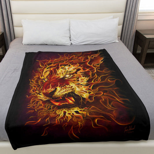 Fire Tiger 50" x 60" Fleece Blanket