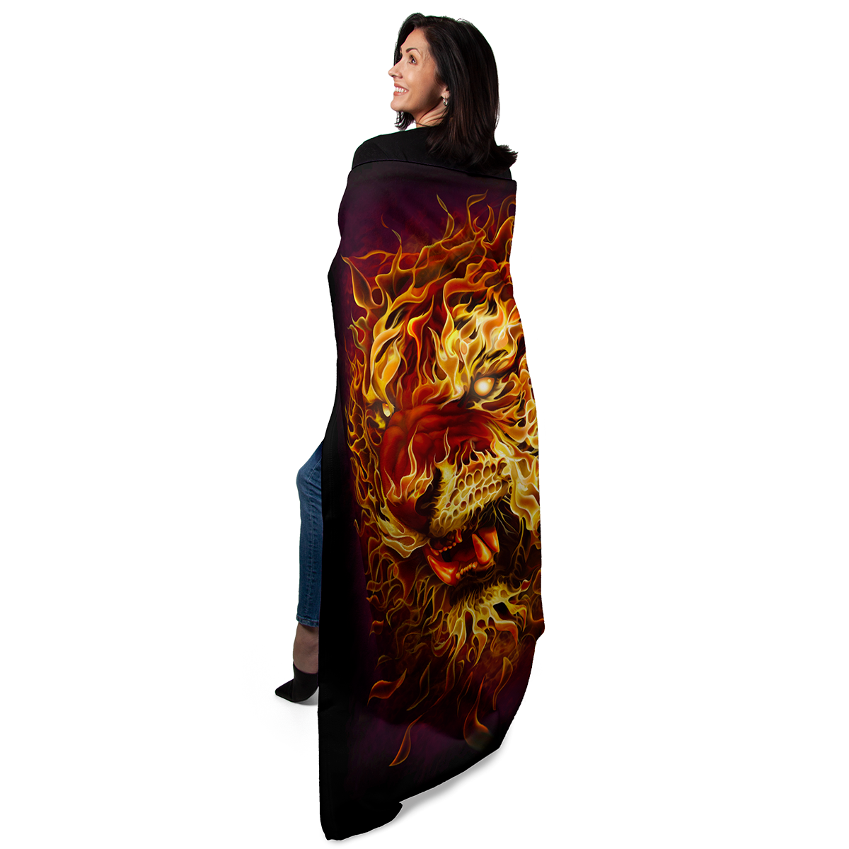 Fire Tiger 50" x 60" Fleece Blanket