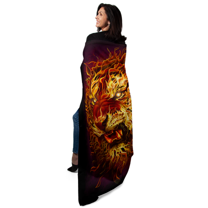 Fire Tiger 50" x 60" Fleece Blanket