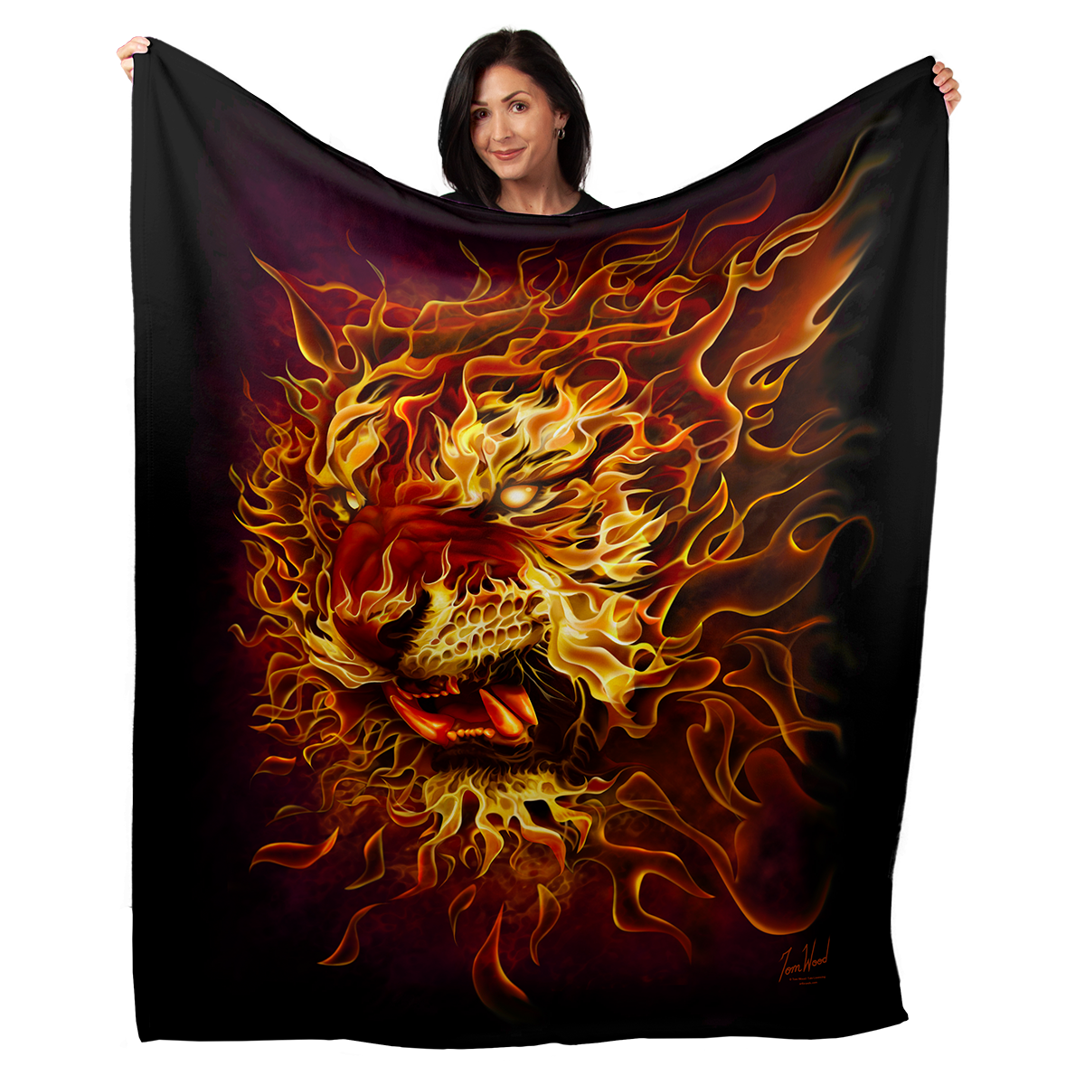 Fire Tiger 50" x 60" Fleece Blanket