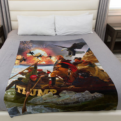 Trump Crossing the Delaware 50" x 60" Fleece Blanket