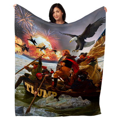 Trump Crossing the Delaware 50" x 60" Fleece Blanket