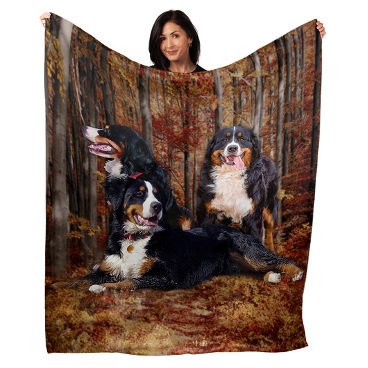 Bernese Mountain Dog 50" x 60" Fleece Blanket