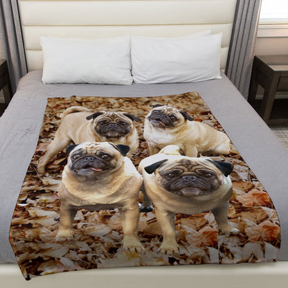 Pug 50" x 60" Fleece Blanket