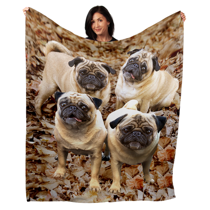 Pug 50" x 60" Fleece Blanket