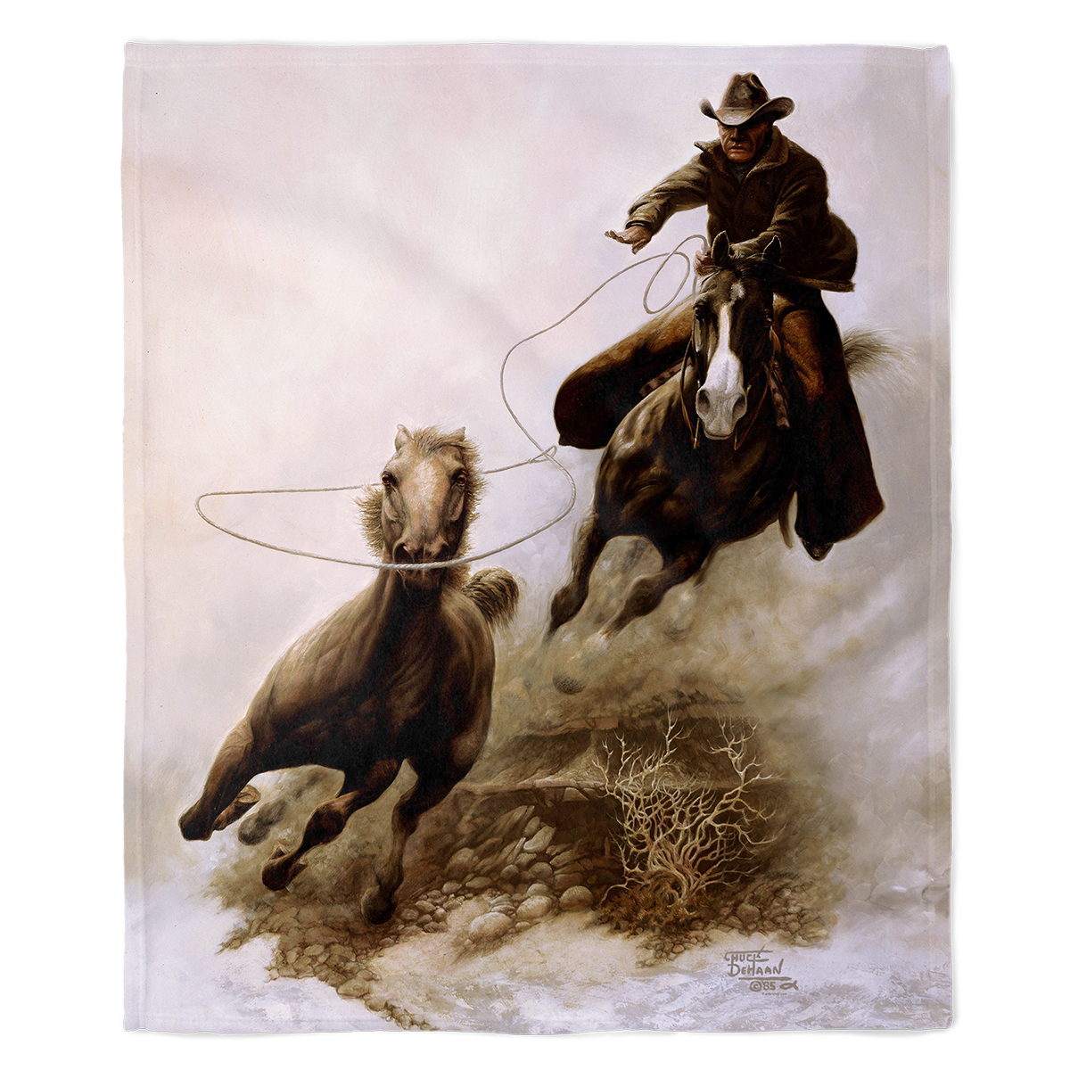 Roping The Stallion 50" x 60" Fleece Blanket