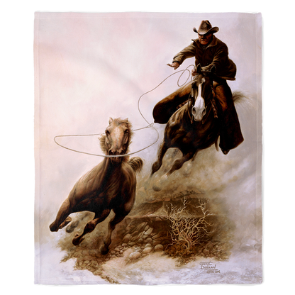 Roping The Stallion 50" x 60" Fleece Blanket