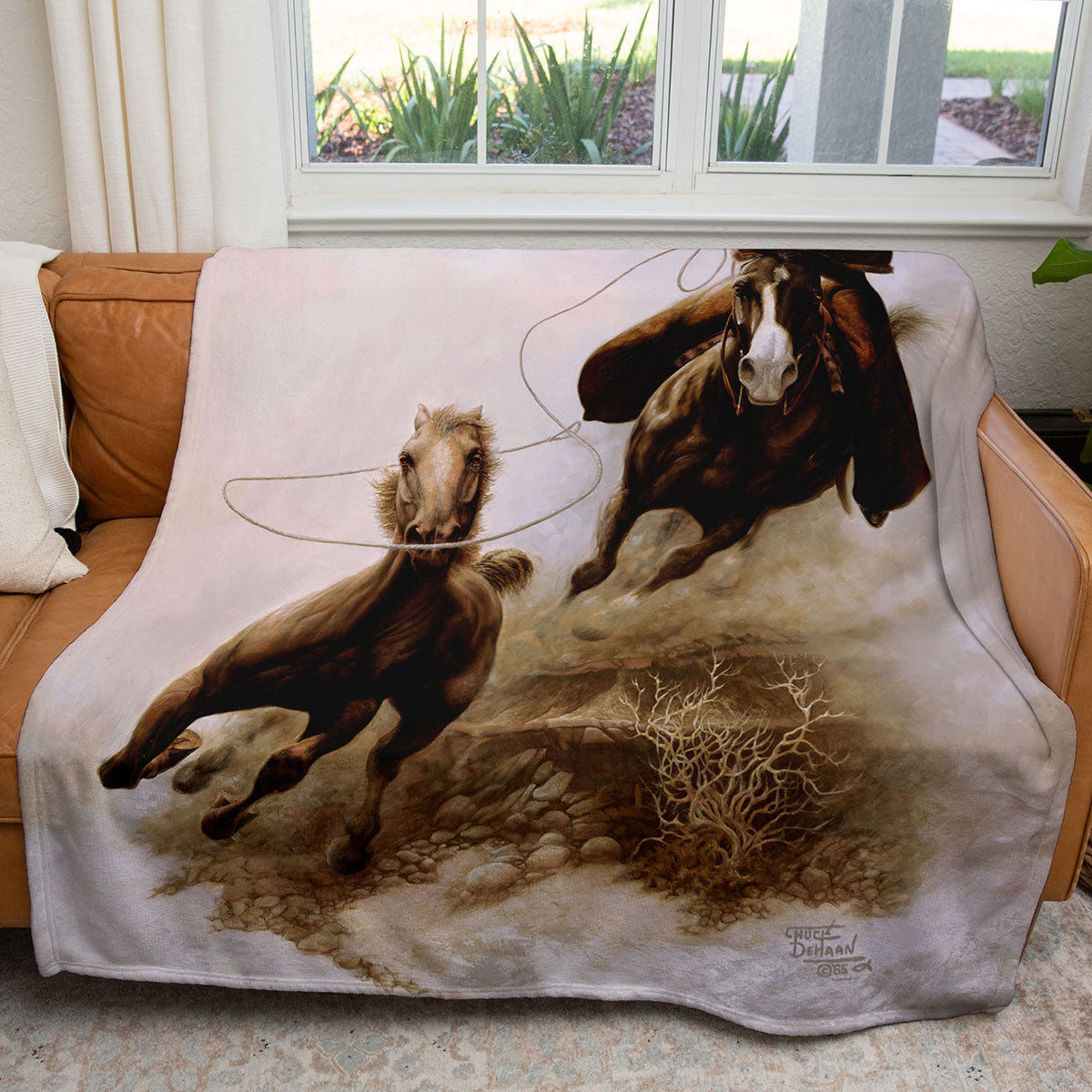 Roping The Stallion 50" x 60" Fleece Blanket