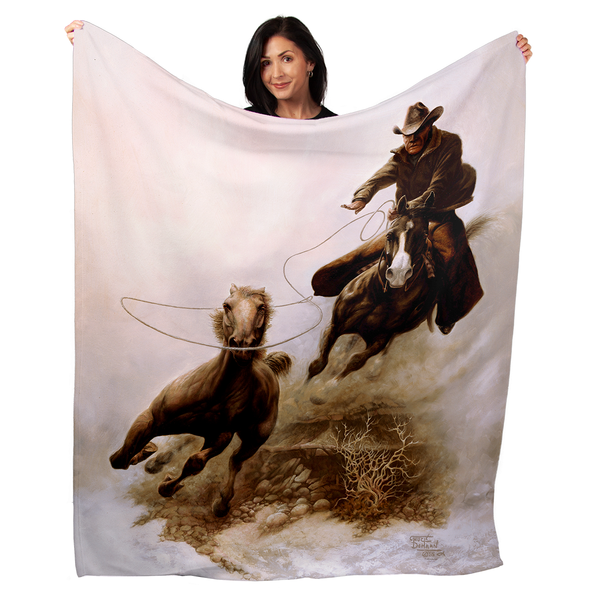 Roping The Stallion 50" x 60" Fleece Blanket