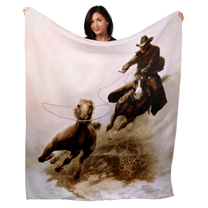 Roping The Stallion 50" x 60" Fleece Blanket