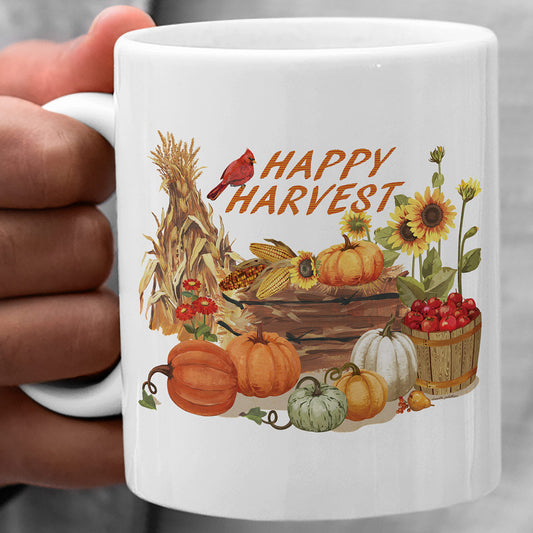Happy Harvest Cardinal Coffee Mug
