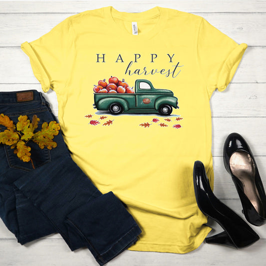 Happy Harvest Truck T-shirt, Autumn Tee
