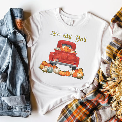 Fall Y'all Truck T-shirt, Autumn Tee