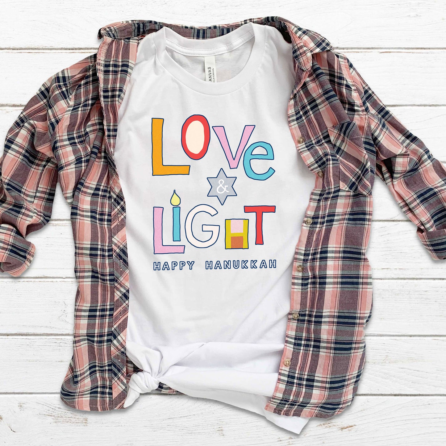 Love And Light Hanukkah T-shirt, Inspirational Tee