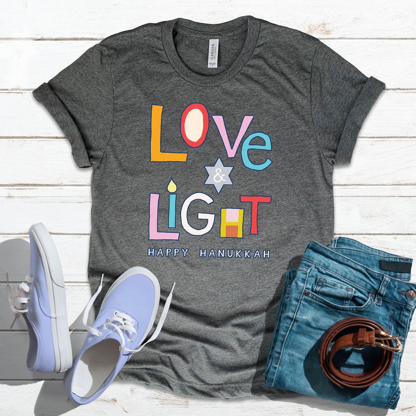 Love And Light Hanukkah T-shirt, Inspirational Tee