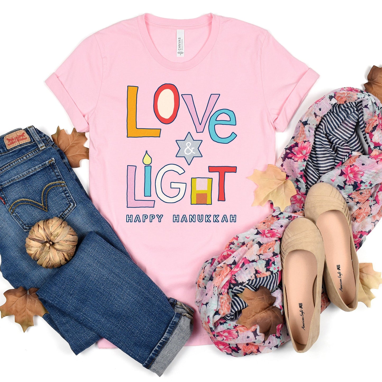 Love And Light Hanukkah T-shirt, Inspirational Tee