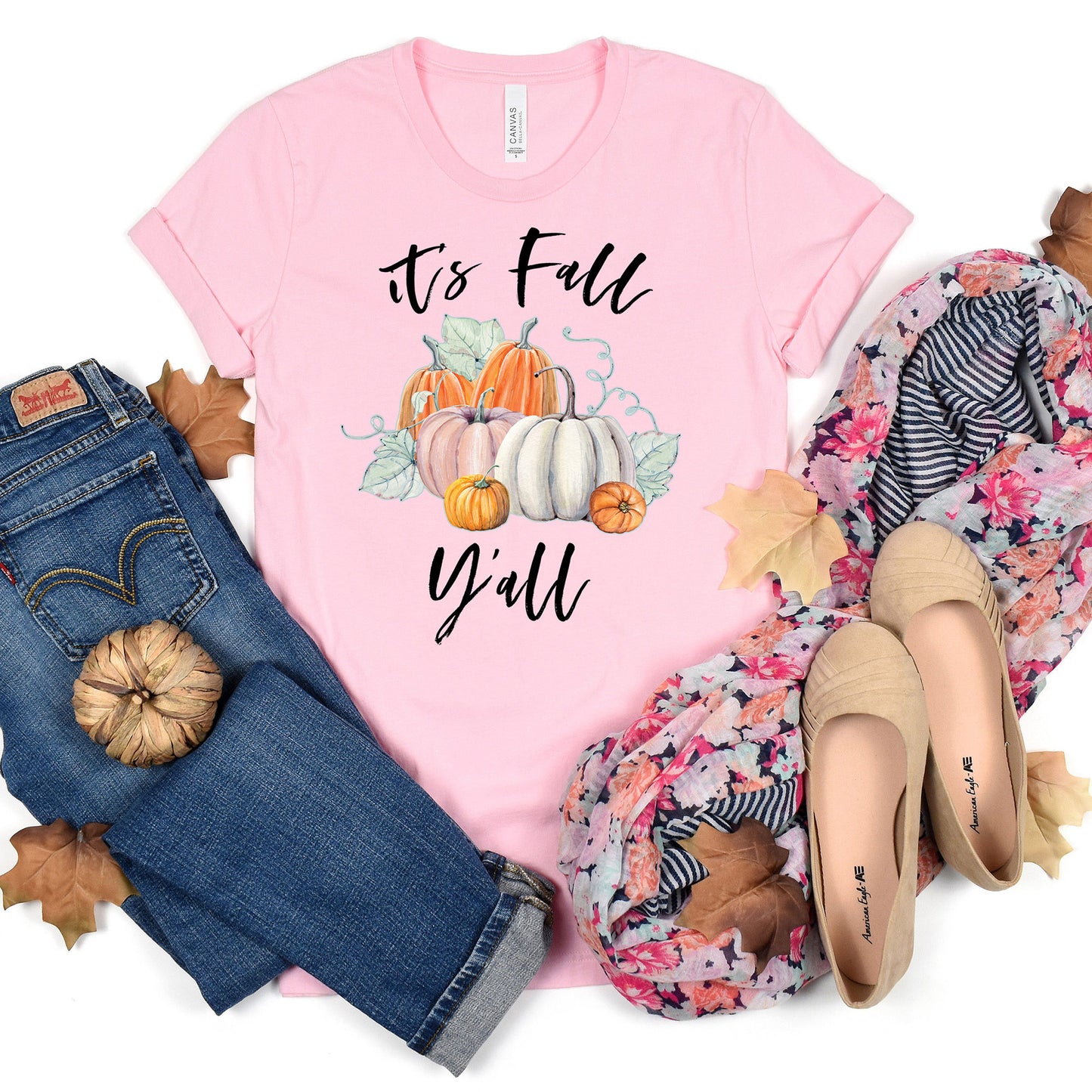 It's Fall Y'all Pumpkins T-shirt, Autumn Tee