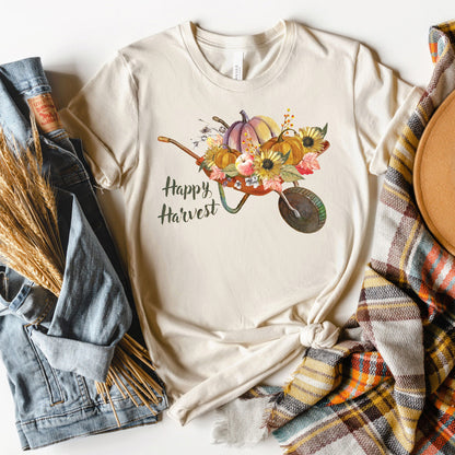 Happy Harvest Wheelbarrow T-shirt, Autumn Tee