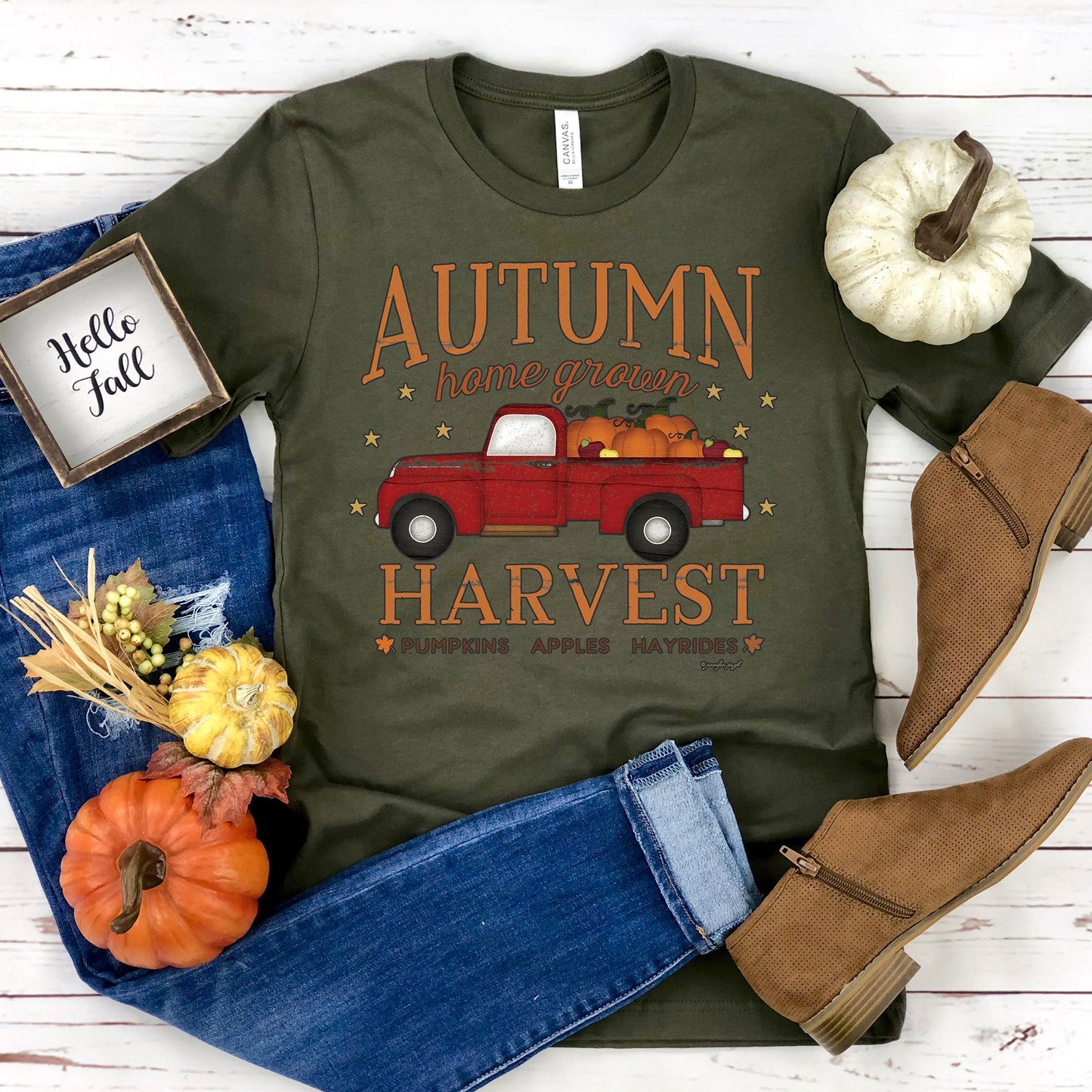 Autumn Harvest Truck T-shirt, Fall Tee